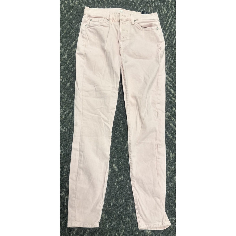 7 For All Man Kind Size High Waist Ankle Gwenevere Light Pink Women's Jeans 28